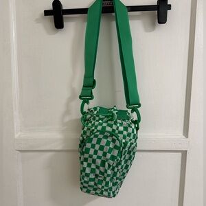 Calpak Green Checkered Water Bottle Holder